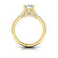 14kt Yellow Gold Oval Diamond Cathedral Engagement Ring