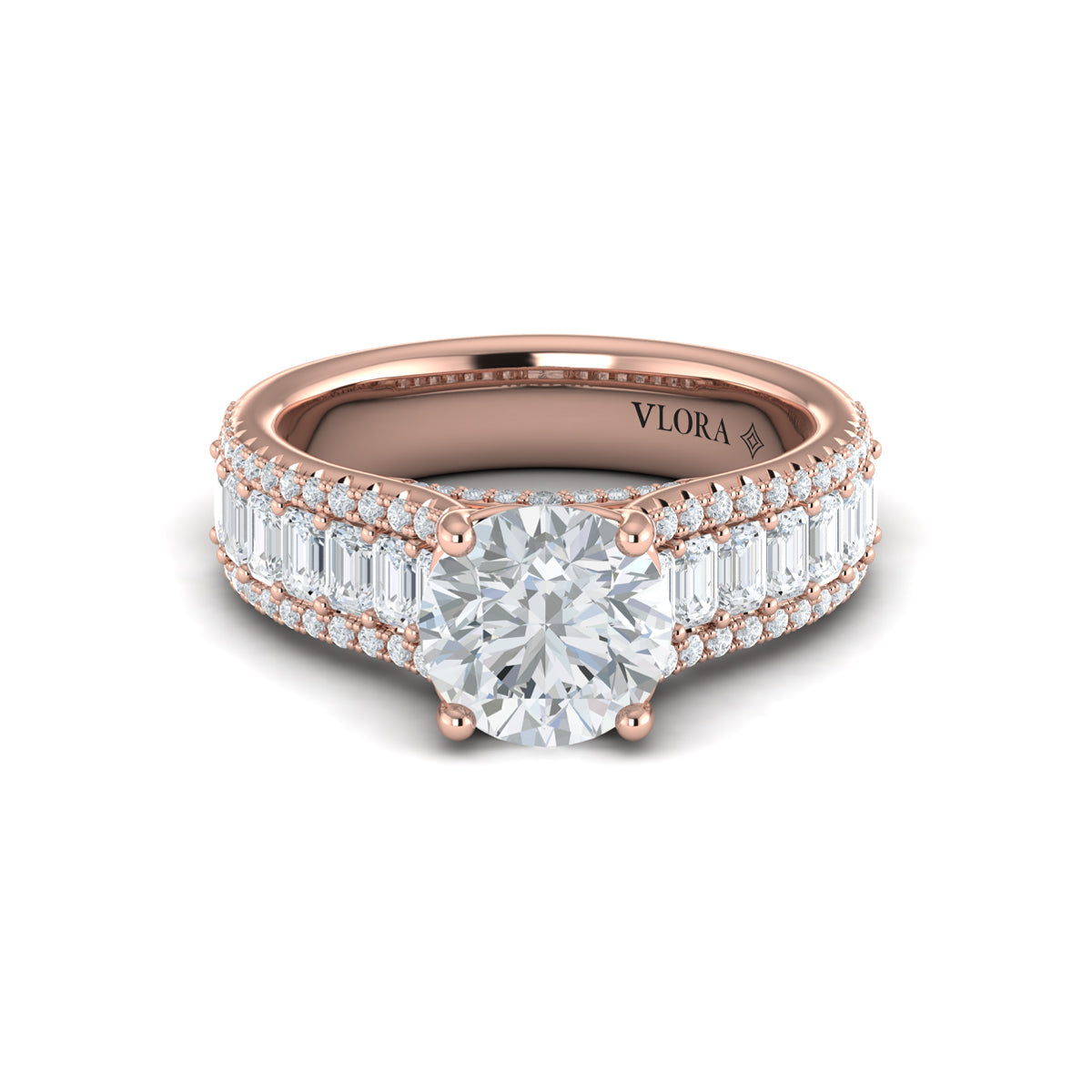 14kt Rose Gold Oval Diamond Bridal Ring