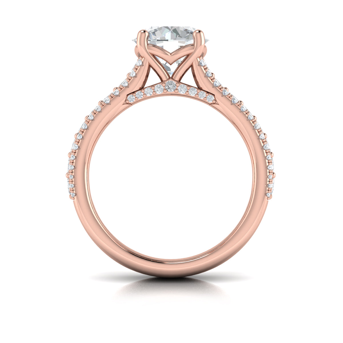 14kt Rose Gold Oval Diamond Bridal Ring