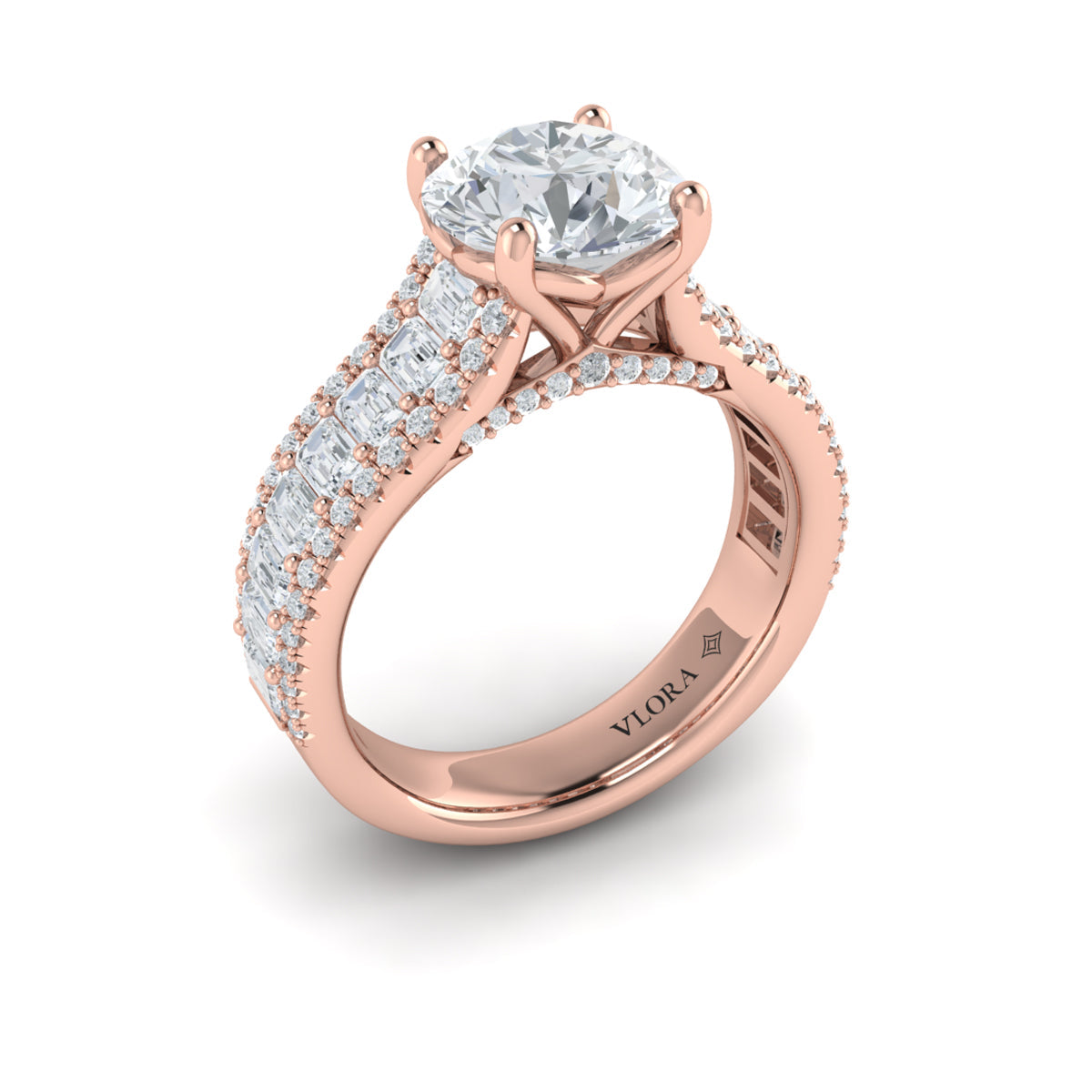 14kt Rose Gold Oval Diamond Bridal Ring