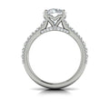 14K White Gold Oval Diamond Cathedral Engagement Ring