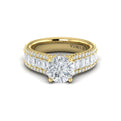 14kt Yellow Gold Oval Diamond Cathedral Engagement Ring