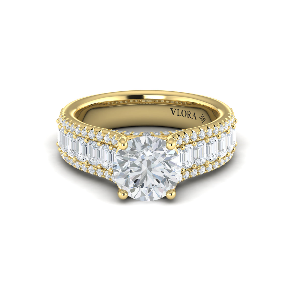 14kt Yellow Gold Oval Diamond Cathedral Engagement Ring
