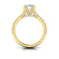 14kt Yellow Gold Oval Diamond Cathedral Engagement Ring