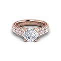 18kt Rose Gold Round Diamond Cathedral Engagement Ring