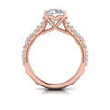 18kt Rose Gold Round Diamond Cathedral Engagement Ring