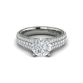 14K White Gold Round Diamond Vintage Engagement Ring