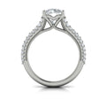 14K White Gold Round Diamond Vintage Engagement Ring
