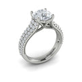 14K White Gold Round Diamond Vintage Engagement Ring