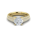 18kt Yellow Gold Round Diamond Vintage Bridal Ring