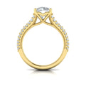 18kt Yellow Gold Round Diamond Vintage Bridal Ring