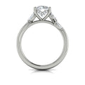 14K White Gold Round Diamond Hidden Halo Ring