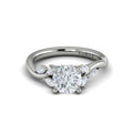 14K White Gold Round Diamond Hidden Halo Ring