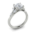 14K White Gold Round Diamond Hidden Halo Ring