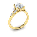 14kt Yellow Gold Round Diamond Hidden Halo Ring
