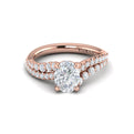 14kt Rose Gold Oval Diamond Womens Engagement Ring