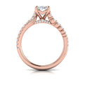14kt Rose Gold Oval Diamond Womens Engagement Ring