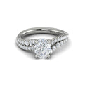 14K White Gold Oval Diamond Womens Engagement Ring