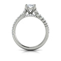 14K White Gold Oval Diamond Womens Engagement Ring