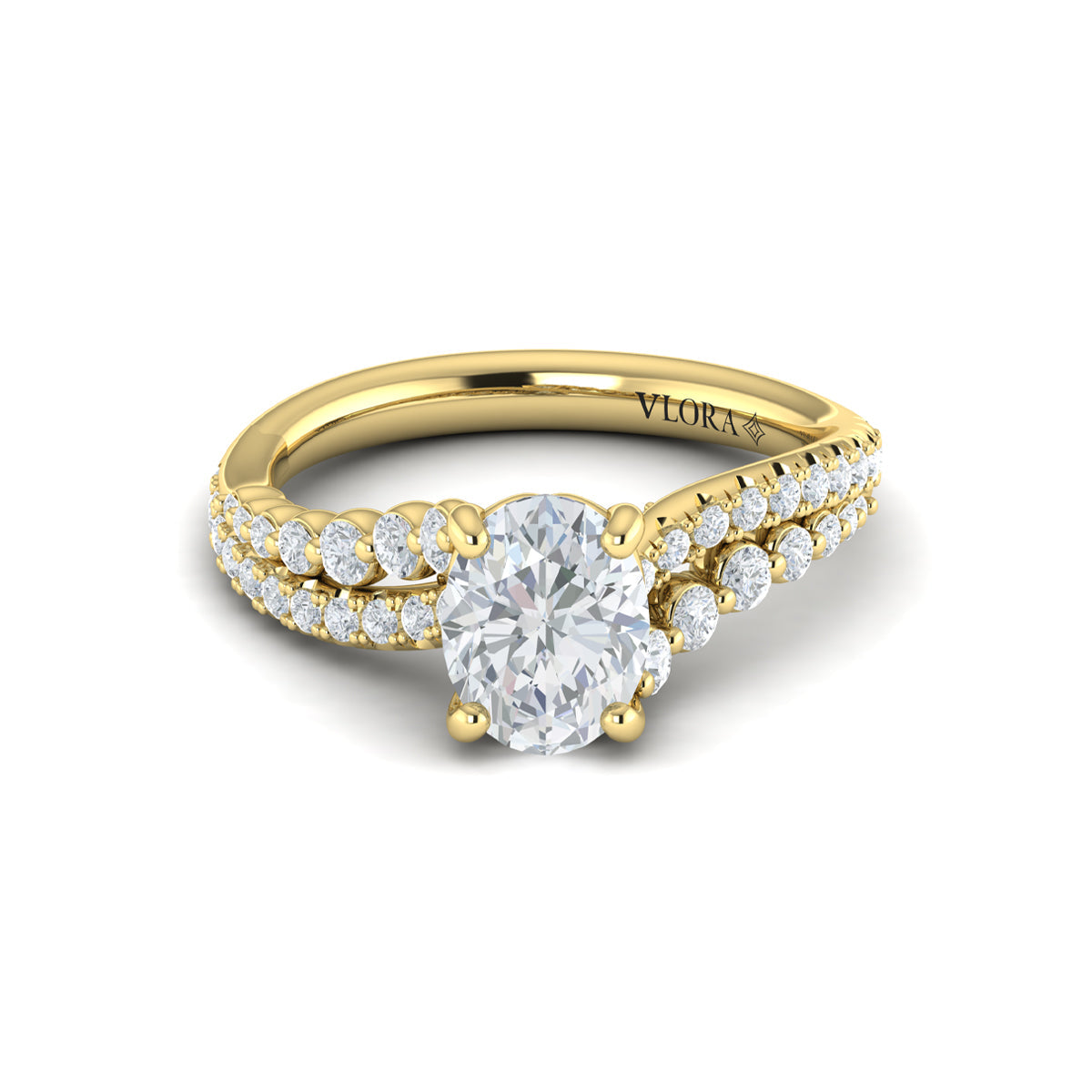 18kt Yellow Gold Oval Diamond Womens Engagement Ring