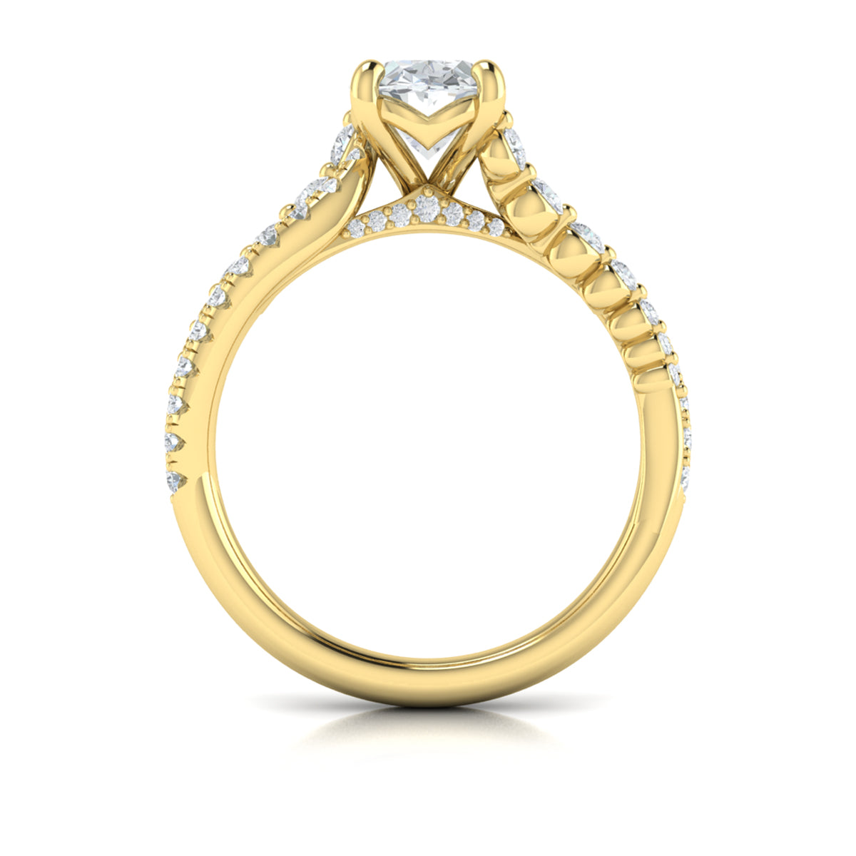 18kt Yellow Gold Oval Diamond Womens Engagement Ring