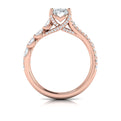 14kt Rose Gold Oval Diamond Split Shank Engagement Ring