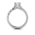 14K White Gold Oval Diamond Split Shank Ring