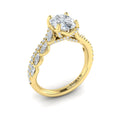 14kt Yellow Gold Oval Diamond Split Shank Engagement Ring