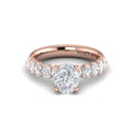 18kt Rose Gold Oval Diamond Womens Engagement Ring