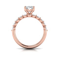 18kt Rose Gold Oval Diamond Womens Engagement Ring