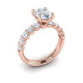 18kt Rose Gold Oval Diamond Womens Engagement Ring