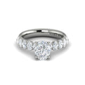 14K White Gold Oval Diamond Classic Engagement Ring