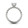 14K White Gold Oval Diamond Classic Engagement Ring