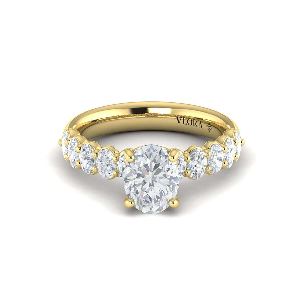 18kt Yellow Gold Oval Diamond Womens Engagement Ring