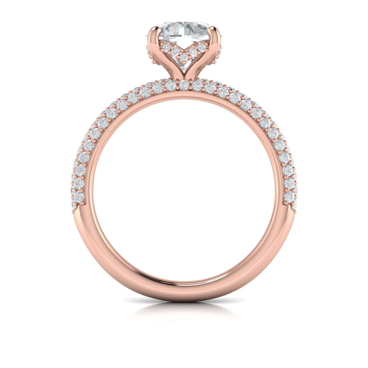 14kt Rose Gold Diamond Hidden Halo Engagement Ring
