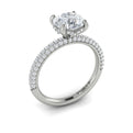 14K White Gold Hidden Halo Diamond Engagement Ring