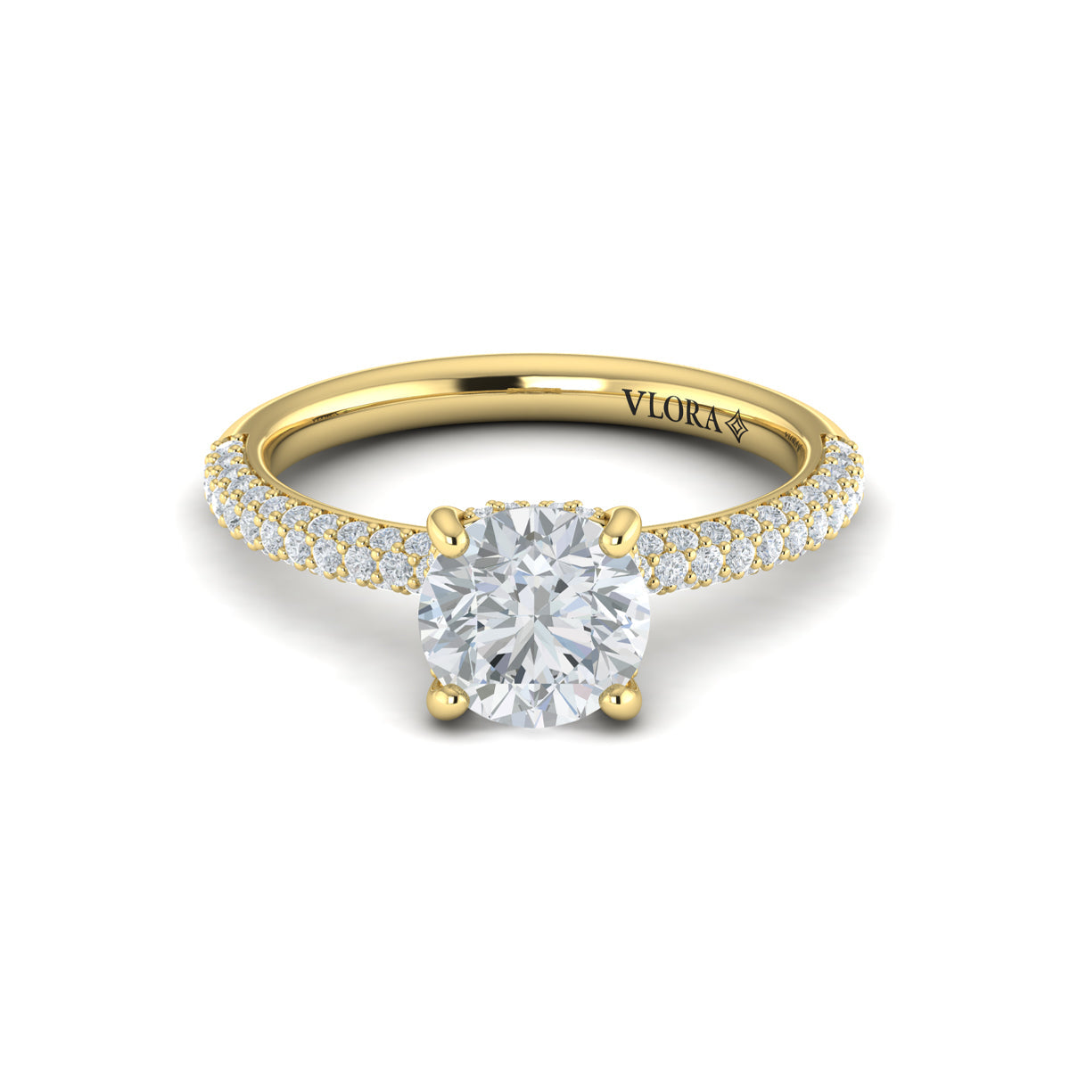 18kt Yellow Gold Diamond Hidden Halo Engagement Ring