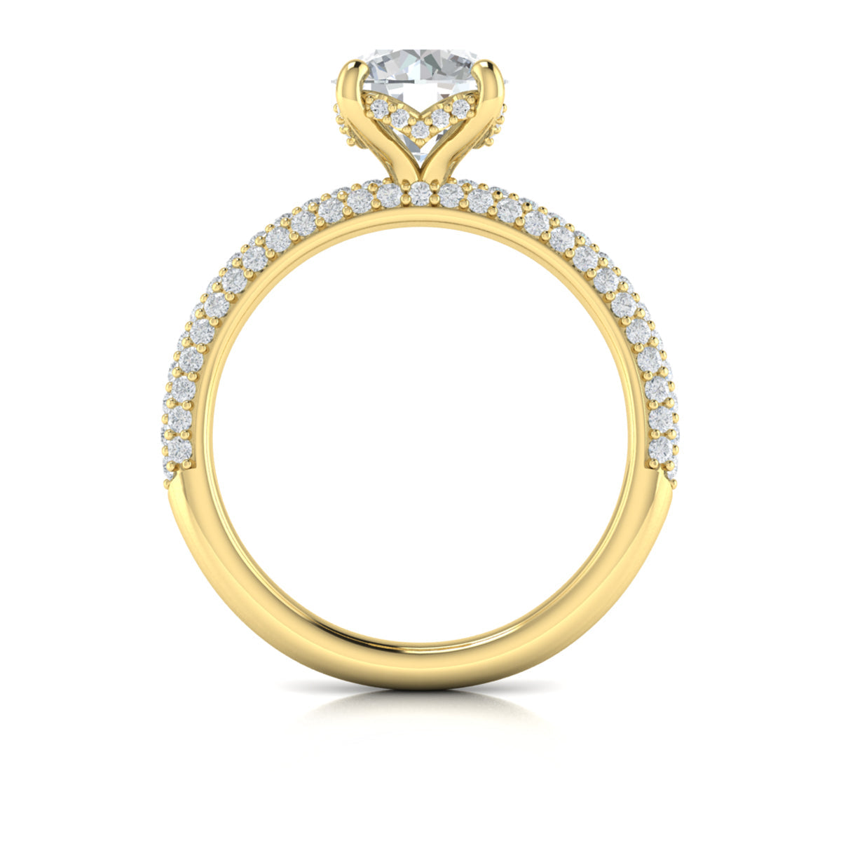 18kt Yellow Gold Diamond Hidden Halo Engagement Ring