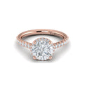 14K Rose Gold Round Diamond Halo Engagement Ring