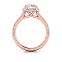 14K Rose Gold Round Diamond Halo Engagement Ring