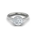 14kt White Gold Round Diamond Halo Engagement Ring