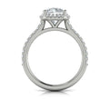 14kt White Gold Round Diamond Halo Engagement Ring
