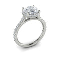 14kt White Gold Round Diamond Halo Engagement Ring