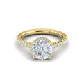 14kt Yellow Gold Round Diamond Halo Engagement Ring