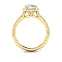 14kt Yellow Gold Round Diamond Halo Engagement Ring