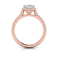 14K Rose Gold Oval Diamond Halo Engagement Ring