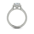 14kt White Gold Oval Diamond Halo Engagement Ring
