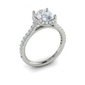 14kt White Gold Oval Diamond Halo Engagement Ring