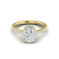 14kt Yellow Gold Oval Diamond Halo Engagement Ring