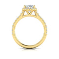 14kt Yellow Gold Oval Diamond Halo Engagement Ring